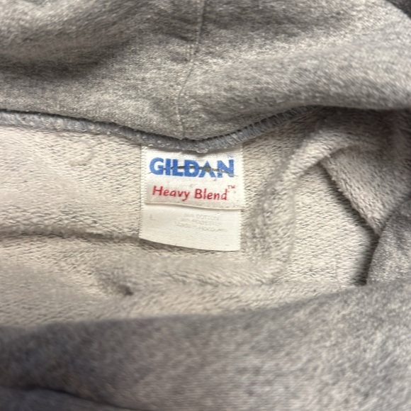 Gildan Heavy Blend Give A Hoot Hoodie Sweatshirt Gray Size Large - Picture 3 of 6